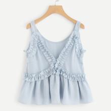 Shein Frill Embellished Chiffon Top