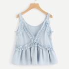 Shein Frill Embellished Chiffon Top