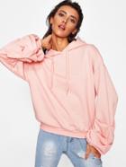 Shein Drop Shoulder Gathered Sleeve Hoodie