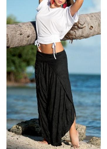 Rosewe White Batwing Top And Black Culotte