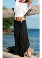 Rosewe White Batwing Top And Black Culotte