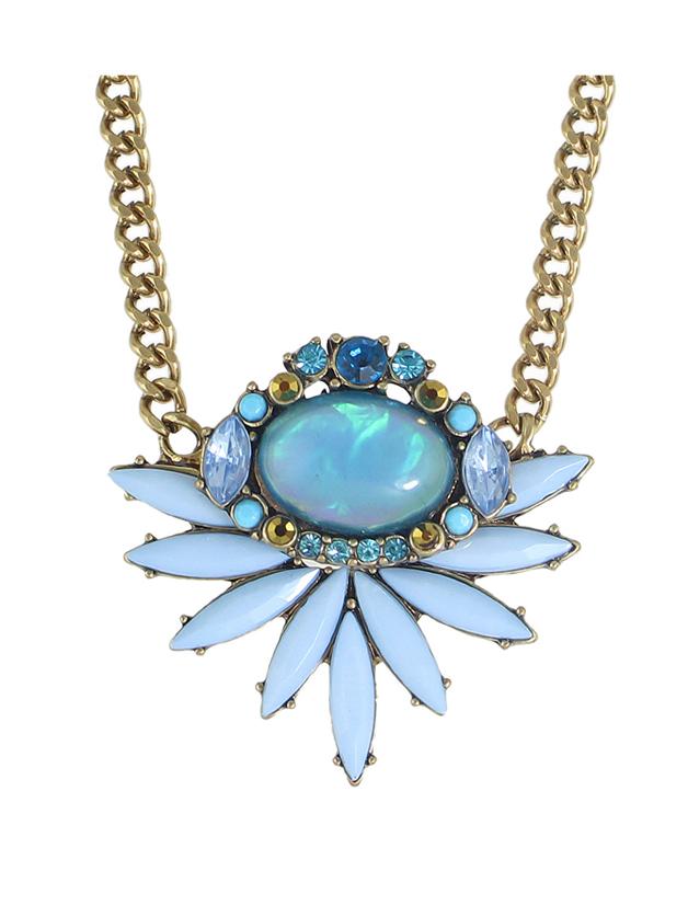 Shein Blue Stone Pendant Necklace For Women