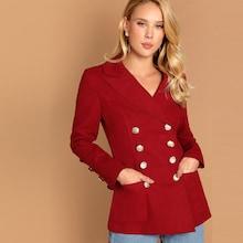 Shein Double Breasted Pocket Front Blazer