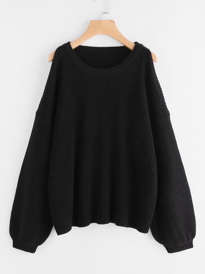 Shein Open Shoulder Lantern Sleeve Jumper