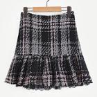 Shein Contrast Lace Plaid Tweed Skirt