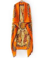 Shein Orange Printed Asymmetric Scarf