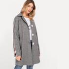 Shein Plaid Single Breasted Striped Tape Side Outerwear