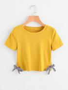 Shein Ring Bow Tie Detail Tee