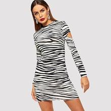 Shein Cut Out Zebra Print Dress
