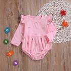 Shein Toddler Girls Frill Trim Bow Print Jumpsuit