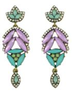 Shein Colorful Rhinestone Flower Earrings