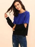 Shein Contrast Zip Detail Detachable Sleeve Sweatshirt