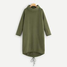 Shein Raglan Sleeve Dip Hem Sweatshirt Dress