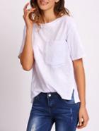 Shein Dip Hem Split Pocket T-shirt