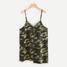 Shein Camouflage Raw Hem Cami Dress