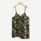 Shein Camouflage Raw Hem Cami Dress