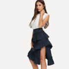Shein Lace Contrast Tank Top & Ruffle Skirt