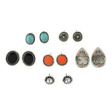 Shein 6 Paris/set Ethnic Style Boho Chic Round Earrings