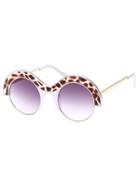 Shein Leopard Print Chunky Open Frame Retro Style Sunglasses
