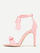 Shein Knot Design Stitch Detail Stiletto Heeled Sandals