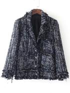 Shein Marled Knit Frayed Edge Coat