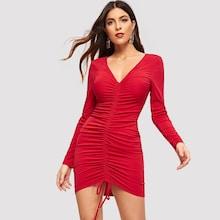Shein Form Fitting Drawstring Dress