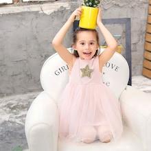 Shein Toddler Girls Contrast Sequin Star Pattern Mesh Dress