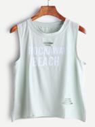Shein Graphic Print Ripped Tank Top