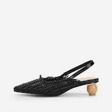 Shein Pointed Toe Slingback Straw Pumps