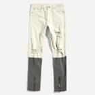 Shein Men Zip Colorblock Destroyed Skinny Denim Pants