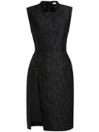 Shein Black Collar Sleeveless Jacquard Dress