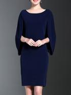 Shein Navy Split Sleeve Sheath Dress