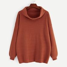 Shein Plus Turtle Neck Drop Shoulder Jumper
