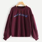 Shein Plus Letter Leg-of-mutton Sleeve Sweatshirt