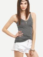 Shein Scoop Neck Knit Tank Top - Black