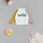 Shein Toddler Girls Letter Print Contrast Raglan Sleeve Sweatshirt
