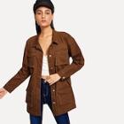 Shein Drawstring Waist Multi Pocket Jacket