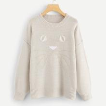 Shein Cartoon Embroidery Drop Shoulder Jumper