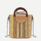 Shein Striped Design Woven Chain Bag With Inner Bag