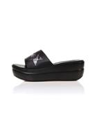 Shein Gliter Star Black Flatform Slide Sandals