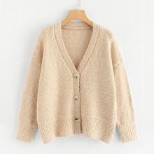 Shein Dropped Shoulder Button Up Sweater