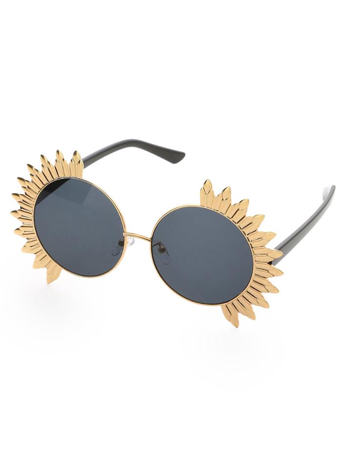 Shein Exaggerated Trim Round Sunglasses