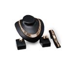 Shein Wide Necklace & Bracelet & Stud Earrings & Ring