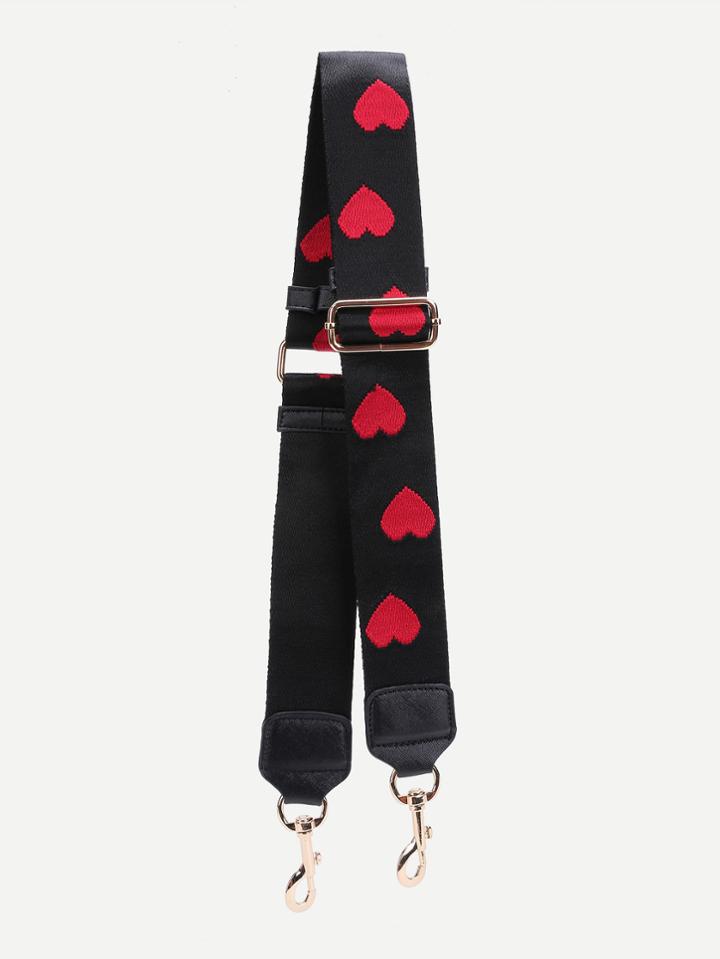 Shein Heart Embroidered Nylon Bag Strap