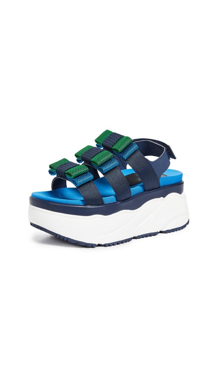 Suecomma Bonnie Colorblock Ribbon Platform Sandals