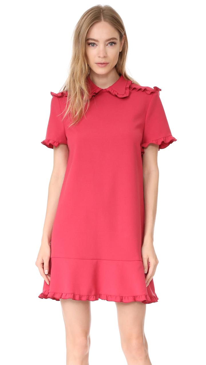 Red Valentino Collared Short Sleeve Dress