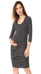 Ingrid Isabel 3 4 Sleeve Shirred Maternity Dress