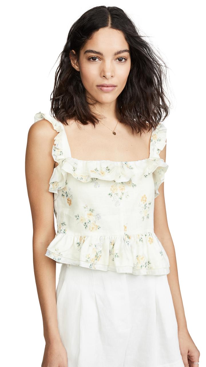 Wayf Dunkirk Ruffle Peplum Top