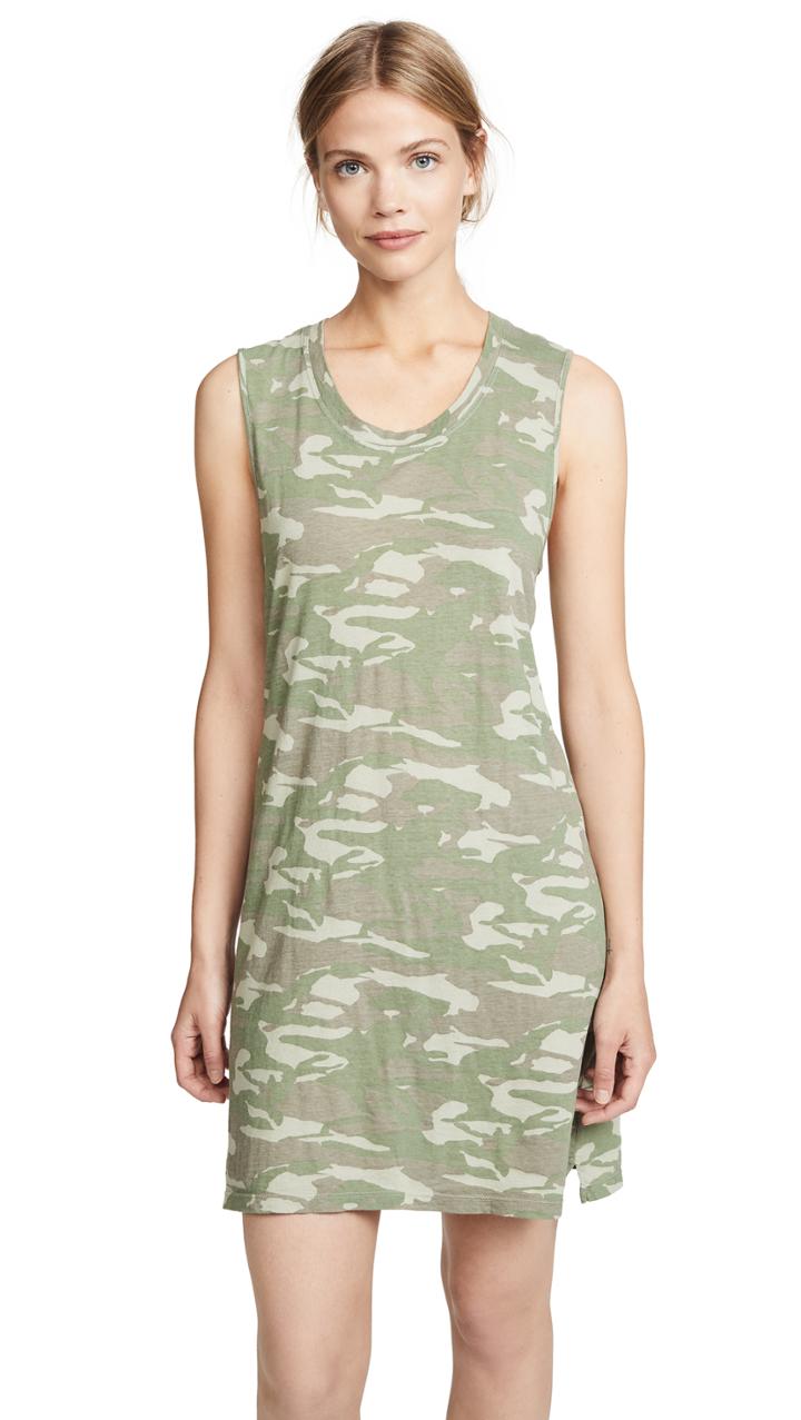 Monrow Tonal Camo Tank Dress