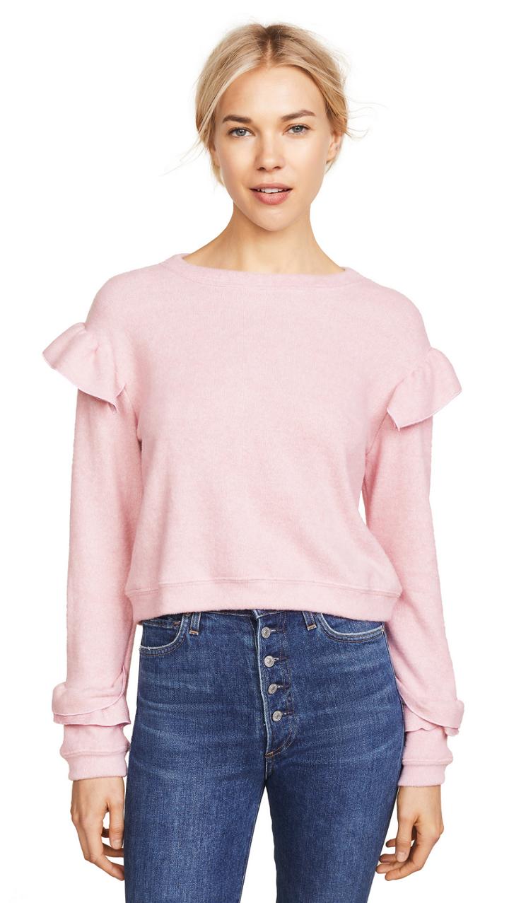 Wayf Darlene Ruffle Sweater